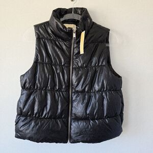 MICHAEL Michael Kors Black Puffer Vest Size M NWT